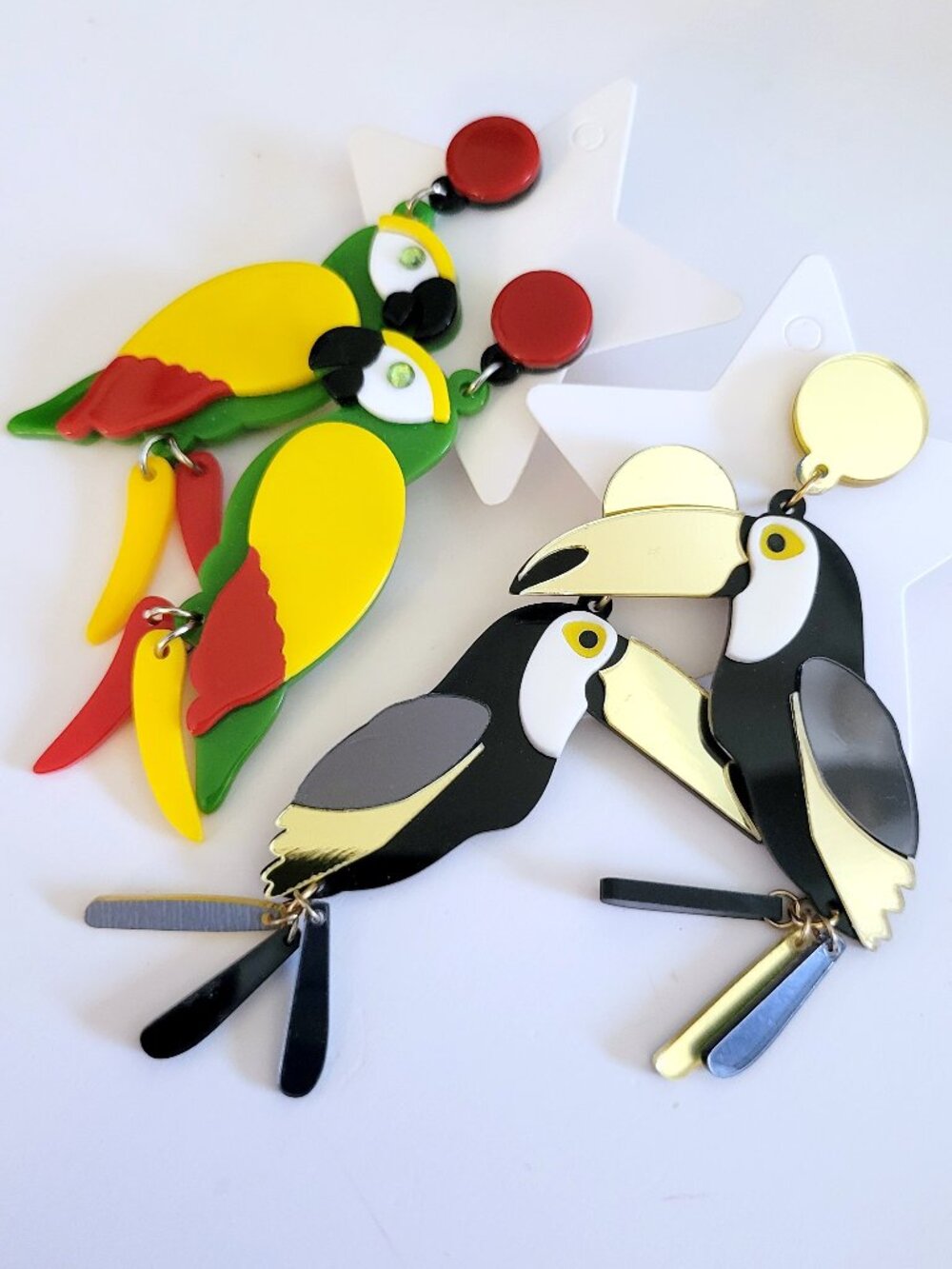 Whimsical Tropical Parrot Earrings